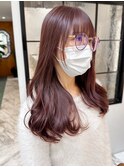韓国巻き×ピンクグレージュ