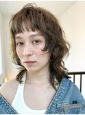 ウルフパーマ/パーマ/レイヤーパーマ/オリーブベージュ