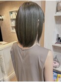 福山美容室caary オリーブグレージュ透明感イルミナカラー20代