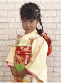 横浜七五三着付けヘアセット編みおろし7歳髪型こどもヘアセット