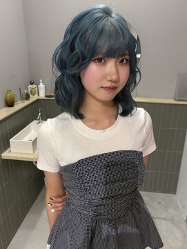 ブルー/ハイトーン/ブリーチ/ワンカラー/名古屋