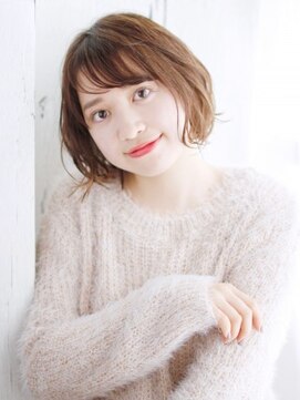 ナル 白山神社参道通り店(nalu) シースルーバングのニュアンスカールボブ