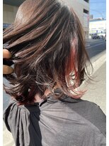 ルリアンヘアーメイク(le Lien hair make) インナーカラーチェリーピンク×ベージュ