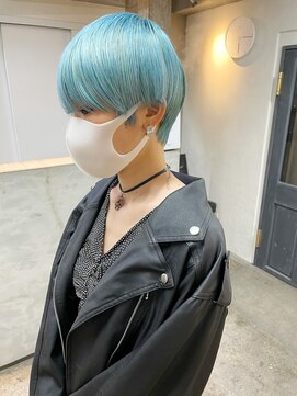 ソイ 下北沢(soi) 【水色カラー】ハイトーンショート/ブルー/マッシュショート