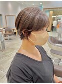 横顔美人ショート×ココアベージュ