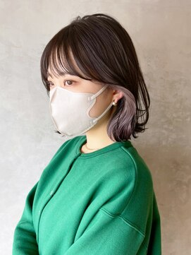 アルバム 渋谷パルコ(ALBUM) イヤリングカラー_グレージュカラーボブウルフ_ba385382