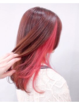 エイムヘアメイク 舟入店 インナーカラーRed×Red