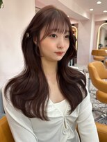 韓国ヘア/顔まわりカット/くびれヘア/前髪あり