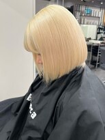 ベレーザ 渋谷(BELEZA)&nbsp;7236ブロンドベージュハイトーンカラー切りっぱなし韓国ボブ