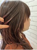 デザインカラ―×ピンク/レイヤーカット/顔周りレイヤー/抜け感