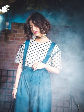 カバーヘア ブリス 川口(COVER HAIR bliss) センターパート＆ミックスパーマくせ毛風くびれボブtk4川口