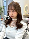 韓国風巻きレイヤー小顔カット　ヘーゼルベージュ　町田髪質改善