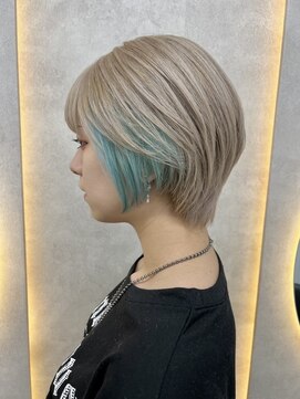 ルノン フィージュ(LUNON fieju) ホワイトグレージュミニウルフチェリーブラウンデジタルパーマ