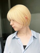 アルバム 池袋(ALBUM)&nbsp;おくれ毛ブロンドハイトーン韓国ヘアショート_ba558822