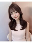 チャコール/オリーブグレー/レイヤーカット小顔顔周り韓国札幌
