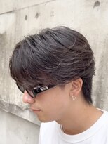メンズカット リア(Men’s cut riah)&nbsp;メンズセンターパートニュアンスパーマ韓国ヘアフェザーショー