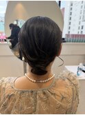【中里恵梨】ボブ/シニヨンヘア/ヘアセット/お呼ばれヘア