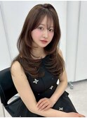 暗めカラー／レイヤーカット/顔まわり／韓国/銀座/前髪