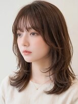 オルク 札幌大通(Orque)&nbsp;夏カラー/顔まわりレイヤー/ミディアム/モカグレージュ/20代30代