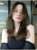 オリーブアッシュ抜け感ロング