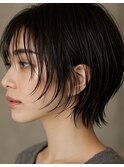205. 黒髪ショート/無造作ショート/デザインカラー
