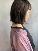 [kichi.] オリーブベージュ×切りっぱなしボブ
