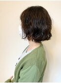 小顔 大人可愛い コテ巻き風パーマ 無造作 ゆるふわボブ 人気