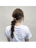 #ヘアセット #アレンジ #カラー #紐アレンジ #ベージュ #新居浜