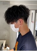前下がりツイストスパイラルパーマ