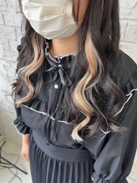 プライズ 池袋店(prize) ホワイト×ミルクティーベージュ学割U24インナーカラー池袋9116