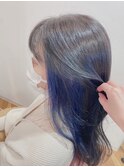 豊橋ビーシャイン★イヤリングカラーインディゴ×ブルーグレー