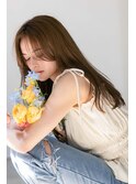 〇クアンクヘア センターパート 韓国ヘア ベージュ