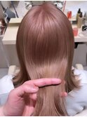 透明感カラー*ピンクベージュ*髪質改善トリートメント<西宮北口>