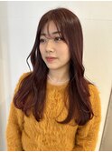暖色カラー/ピンクベージュ/前髪/レイヤーカット/原宿神宮前