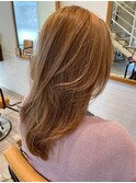ダブルカラーショートボブインナーカラーハイライトケアブリーチ