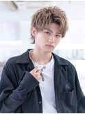アッシュブラック/マッシュパーマ/刈り上げ/ツーブロック