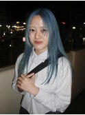 【Vicky指名】アイスブルーケアブリーチシアンカラー水色