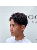 アップバング×フェザーパーマ