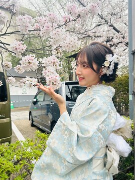 きものレンタルたまちゃん 編み込みbアップヘア