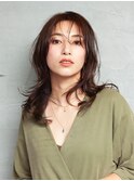 透明感オリーブグレージュ♪透ける抜け感シースルーバング☆
