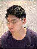 ビジネスヘア ツーブロック×七三<理容室> <日野/床屋/メンズ>