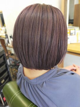 白髪ぼかし◎ヴァイオレットカラー×ハイライト×ボブ
