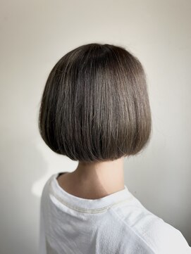 アクロス ヘアー デザイン 蒲田東口(across hairdesign) ナチュラルショートボブ×オリーブベージュ