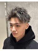 外国人風ハイライトメッシュショート k
