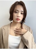 ★くびレイヤーエモージュ黒髪グレーベージュレイヤーロング