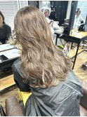 切りっぱなしボブ エアリーロング 美髪 ピンクブラウン