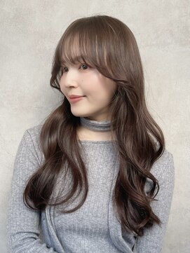 メゾンドイギー(MAISON de IGGY) 美髪 エアリーロング カール シアーカラー 透け感グレージュ