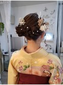 編み込みサイドアップ