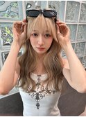 ブリーチ2~3でできるブロンドミルクティーカラー