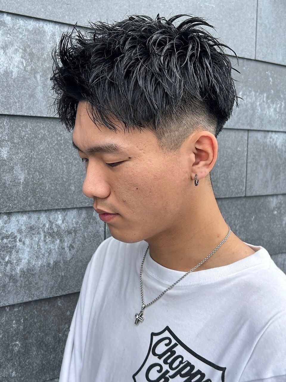 【全員】men'sカット\4950［伊勢崎/men's/波巻きパーマ/フェザーショート］